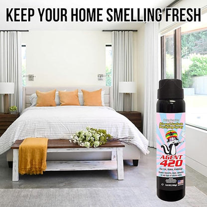 Agent 420-3.5 oz Odor Destroying Spray for Eliminating Unwanted Odors in Your House, Car or Apartment, Freshen Up The Crib (Baby Powder)