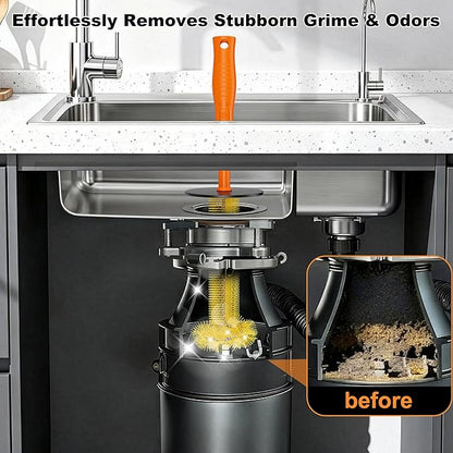 Universal Garbage Disposal Brush and Foaming Garbage Disposal 24 Tablets Bundle