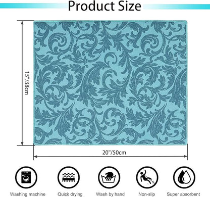 Microfiber Dish Drying Mat 3PCS, 20"X15" Large, Ultra Absorbent & Quick Drying for Kitchen Counter, Hand and Machine Washable