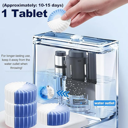 Automatic Toilet Bowl Cleaner Tablets, 10 Pack Long-Lasting Toilet Tank Cleaner for Bathroom, Blue Water Freshener, Prevents Stains & Odor, Safe for All Toilets - 10 Pack (White+Blue)