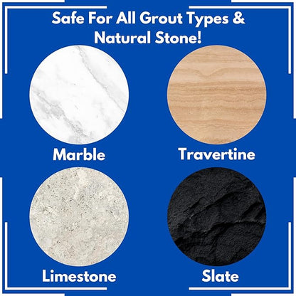 Black Diamond Stoneworks Grout Cleaner & Sealer Bundle W/Brush: Cleaner & Protector for all grout types; All Tile & Natural Stone floors, showers, & countertops
