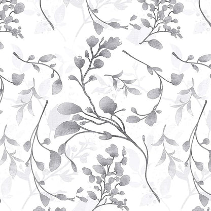 Orainege Gray Floral Wallpaper Peel and Stick Wallpaper 17.7 in ×118.1 in Self Adhesive Floral Contact Paper Waterproof Removable Wall Paper for Bedroom Bathroom Cabinets Decor