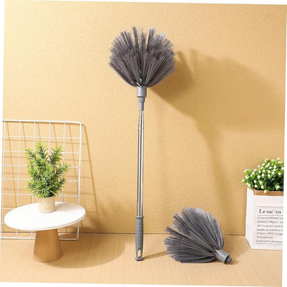 HEALLILY Ceiling Fan Duster Extendable Pole Cleaning Heads Web Remover for Indoor Outdoor Cleaning