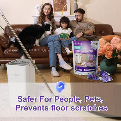 JOYMOOP Floor Cleaner for Mopping, 75 PCS Mopping Solution, Hardwood Floor Cleaner, Works Perfectly with Mop Bucket