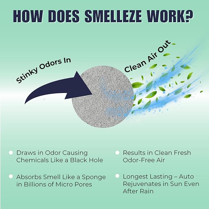 SMELLEZE Dead Animal Odor Eliminator for Home - Removes Rodent & Mouse Smell in Wall, Attic, Crawlspace - Reusable Pouch, Pet Safe, USA Made, 375 sq.ft