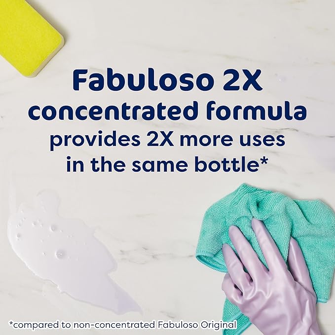 Fabuloso 2X Multi-Purpose Cleaner, No Rinse Floor Cleaner, Long-Lasting Freshness, Light Lavender Scent, 56 fl oz