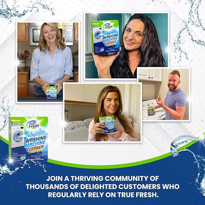 True Fresh Washing Machine Cleaner Descaler 15 Pack Tablets, Deep Cleaning Deodorizer for HE Front & Top Load Washers, Eliminates Odor Buildup Residue Grime, Cleans Drum Pump Valve Hoses Septic Safe