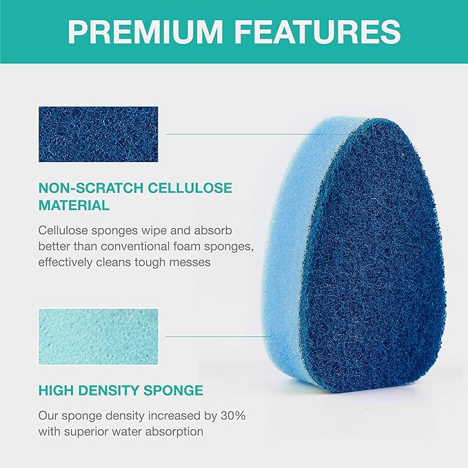 Dishwand Refills Sponges Refill, Dish Wand Replacement Heads, Heavy Duty Scrub Dots Brushes Soap Dispenser, Non Scratch Dispensing Scrubbers, Dishwashing Cleaning Supplies Kitchen Sink Dishwasher Tool