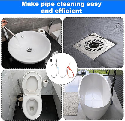 P Trap Cleaner Set,3 IN 1 P Trap Brush for Shower Kitchen Sink Bath Tub Bathroom,Including 20 Inch Drain Snake Remover,61 Inch Flexible Wire Brush,18 Inch All Bristle Brush