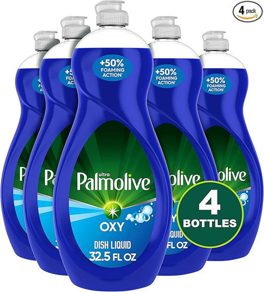 Palmolive Ultra Dishwashing Liquid Dish Soap, Oxy Power Degreaser - 32.5 Fl Oz (Pack of 4)