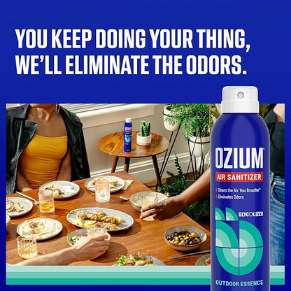 Ozium Air Sanitizer Spray - Room Odor Eliminator for Home, Car, and Office - Outdoor Essence - 8 oz Can - 1 Pack