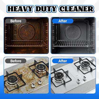 Heavy Duty Stove and Oven Cleaner Kit, Includes Cleaning Tool, Razor, Scraper and 1 Pad to Remove Tough Stains - Use on Gas, Electric, Ceramic Surfaces, 4 Piece (16.9, Fluid Ounces)