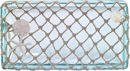 Avanti Linens - Vanity Tray, 100% Hand-Painted Resin Bathroom Accessories, Coastal Home Decor (Seaglass)