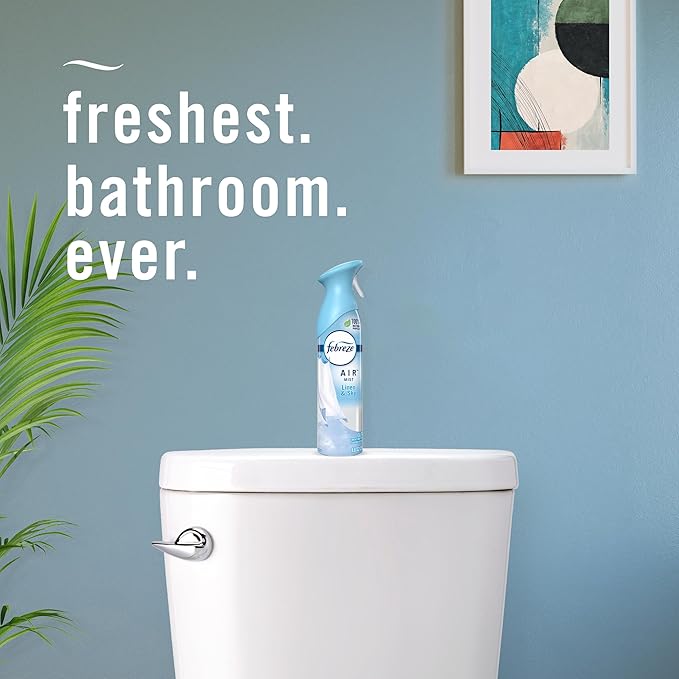 Febreze Air Mist Air Freshener Spray, Odor-Fighting Room Spray, Air Fresheners for Home and Bathroom and Kitchen, Aerosol Can, Linen & Sky Scent, 8.8oz (Pack of 2)