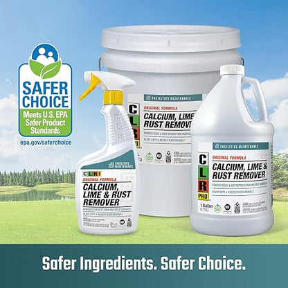 CLR PRO Calcium, Lime & Rust Remover - Quickly Removes Calcium and Lime Deposits, Stubborn Rust Stains, and Household Hard Water Deposits - 42 Ounce Bottle (Pack of 4)