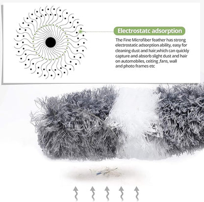 DELUX Microfiber Feather Duster Extendable Duster with 100 inches Extra Long Pole, Bendable Head & Long Handle Dusters for Cleaning Ceiling Fan, High Ceiling, Blinds, Furniture & Cars
