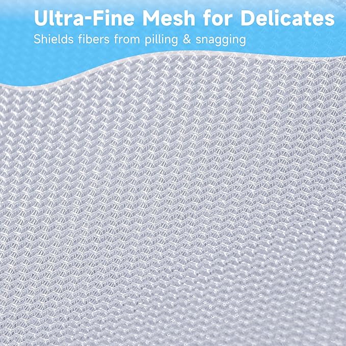 GOGOODA 4 Pack Mesh Laundry Bags for Delicates, Durable Wash Bags with Zipper & Hanging Hook, 2 Large (16 x 20 in) & 2 Medium (12 x 16 in) Reusable Laundry Bags
