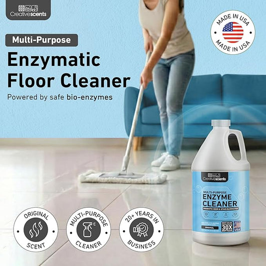 Creative Scents Multipurpose Enzyme Cleaner & Odor Remover | Deodorizer for Floor, Carpet, Drain, Pipes | Pet Urine Odor Eliminator | Enzyme Cleaner for Cat Urine & Dog Poop | Half Gallon - Original