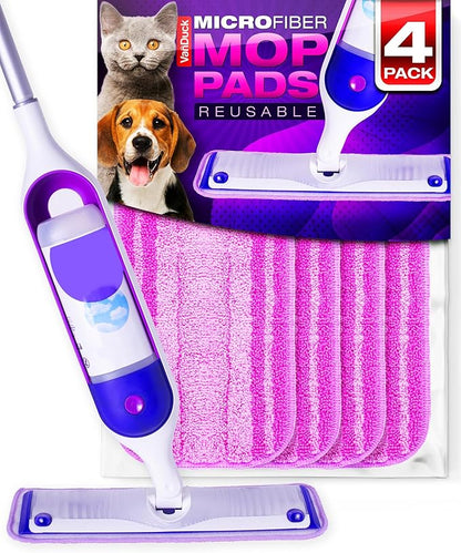 VanDuck Reusable Mop Pads for Swiffer PowerMop (4 Pack) - Microfiber Mop Refill for Wet Mopping Cloths - Washable Pads Compatible with Multi-Surface Floor Cleaning