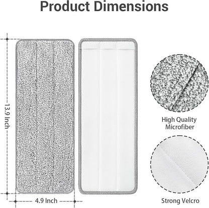 10Pcs Joymoop Mop Replacement Pads, 13 * 4.9'' Universal Mop Pads Mop Head Refills Washable Wet Mop, Compatible with Most 11-13” Size Mops，