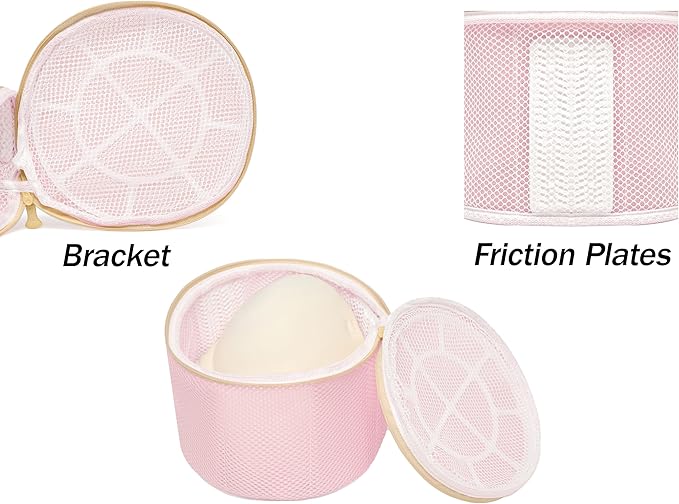 2 Pack Bra Laundry Bags for Washing Machine, Delicate Underwear Wash Bags with Anti-Deformation Structure & Fixed Friction Plates