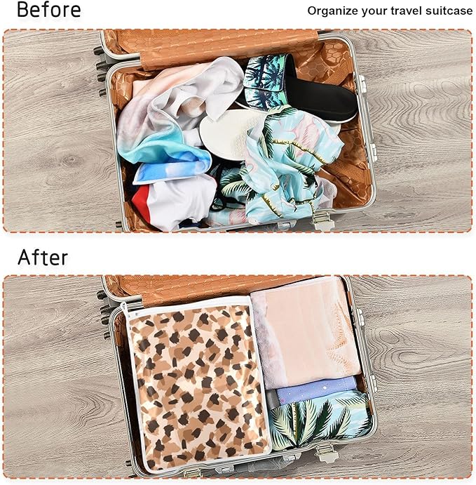 Mesh Laundry Bags Lingerie Bags for Washing Delicates 2 PCS Wash Bag with Zipper Small and Medium Washable Animal Prints