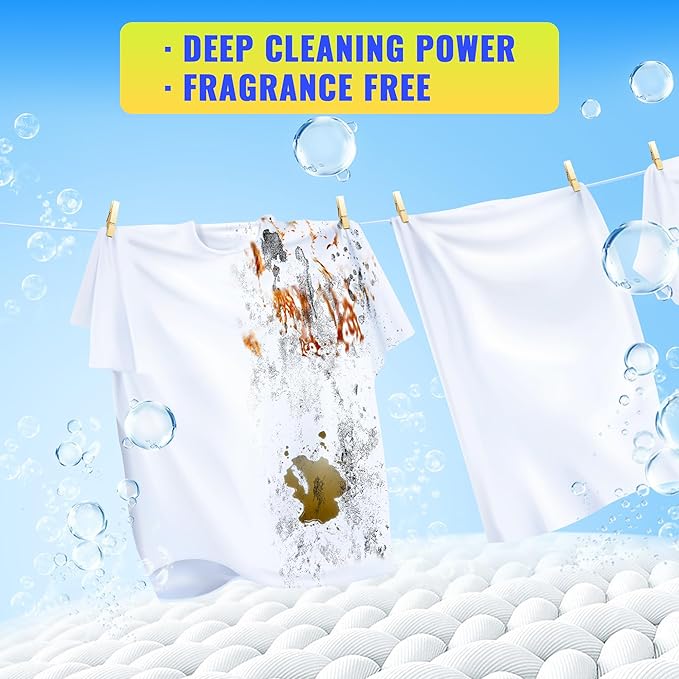 FIXSMITH Laundry Detergent Sheets - 200 Loads (100 Sheets) Fragrance Free - Hypoallergenic,Unscented,Eco Friendly Laundry Detergent Strips Concentrated Travel Detergent Sheets.Plastic-Free,Liquidless