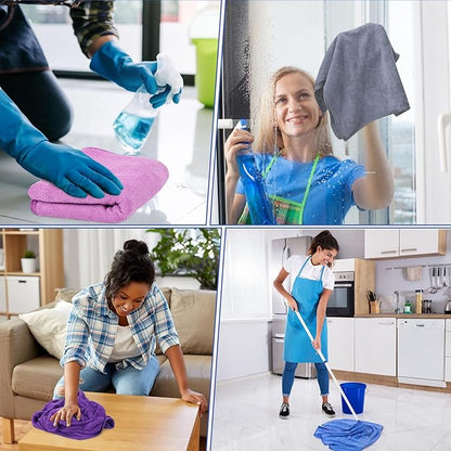 10 Pcs Extra Large Microfiber Cloth 30" x 20" Large Floor Microfiber Towel Reusable Washable Free Lint Free Cloth Rag for Squeegee Mop Floor Window Housekeeping (Bright Color)