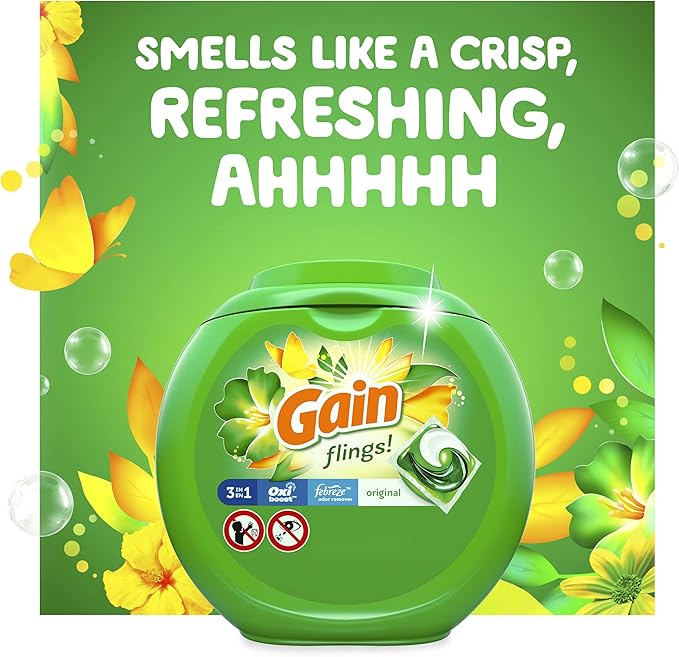 Gain flings! Laundry Detergent Soap Pods, High Efficiency (HE), Original Scent, 96 Count