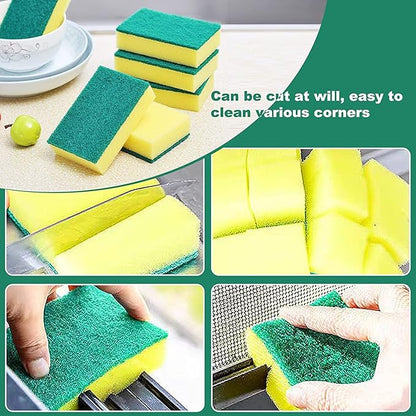 Individually Wrapped Sponges, Kitchen Dishwashing Sponge Bulk, Non Scratch Dishes Scouring Pad Dishcloth, Odor-Free Sponge Wipes for Household Cleaning Dishes Travel Apartments (40 Pack)