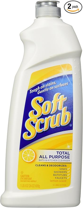 Soft Scrub Cleanser, Lemon, 24 oz-2 pk