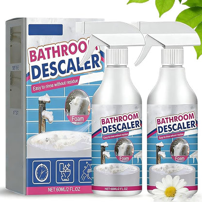 Heavy Duty Bathroom Scrubbing Solution, New Upgrade Bathroom Descaler, Stubborn Stains Cleaner, Bathroom Descaler Cleaners, All Purpose Bathroom Cleaner Spray for Home Kitchen (2PCS)