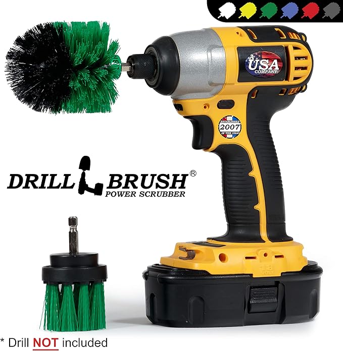Drill Powered Kitchen Cleaning Brushes - Oven Cleaning Tools - Fridge Stain Remover - Kitchen Cleaning Supplies - Kitchen Scrubbers - Countertop Scrub Brush - Air Fryer Cleaning Kit - Sink Cleaner