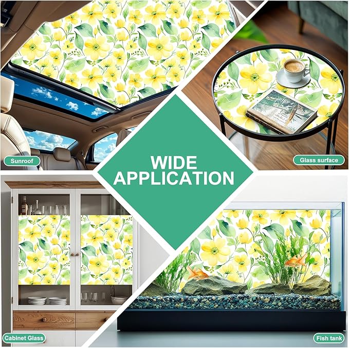 Frosted Glass Window Film, Heat Insulation, UV Block, Anti-Glare, One Way Privacy Tint, Static Cling for Home Bathroom Door, Renter Friendly, Day & Night Privacy