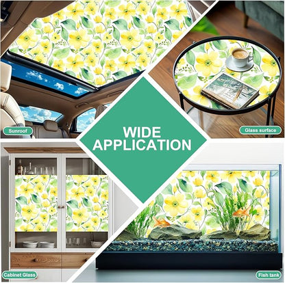 Frosted Glass Window Film, Heat Insulation, UV Block, Anti-Glare, One Way Privacy Tint, Static Cling for Home Bathroom Door, Renter Friendly, Day & Night Privacy