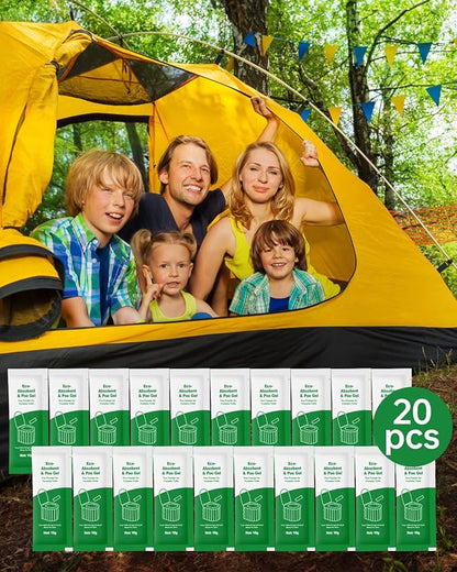 Portable Toilet Gel 20 Packs Camp Toilet Gel Portable Poo Gel for Powder Absorbent Powder for Outdoor Camping Hiking Emergency