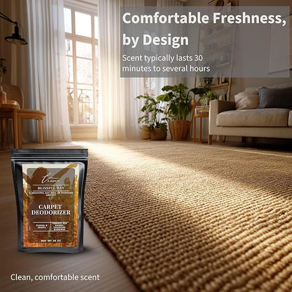 Lapew Blissful Day Carpet Deodorizer Powder - Pet Safe Freshener for Vacuuming | Scented Odor Eliminator for Home | 36 oz
