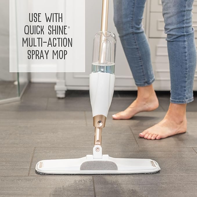 Quick Shine Hardwood Floor Cleaner Daily Care 24oz, 6Pk | Naturally Cleans Dirt & Scuff Marks | Dirt Dissolving, Streak Free, No Rinse & Ready to Use | Spray, Wipe, Done! | Safer Choice Cleaner