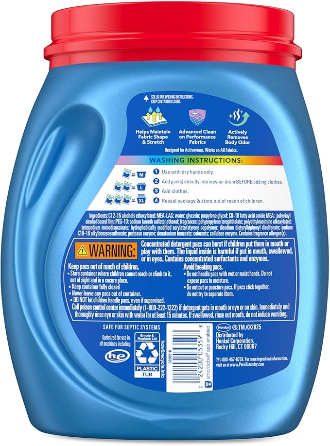 Persil Ultra Pacs Activewear Clean Laundry Detergent, 32 count