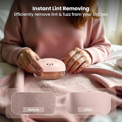 Rechargeable Fabric Shaver for Clothing | Electric Lint Remover for Clothes | Portable Sweater Shaver | Pilling Remover for Clothes with 500MAH Battery, 6 Rotary Blades & Large lint Collector