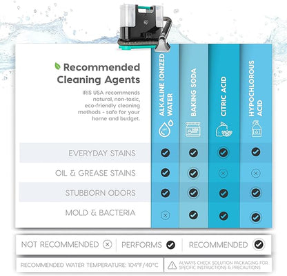 IRIS USA Carpet Spot Cleaner Machine 110V with Auto Spray for Low Pile Carpet, Couch, Sofa, Upholstery, Car Detailing, Shallow Berber Rug, Lightweight Portable Chemical-Free Stain Remover, 1000mL Tank