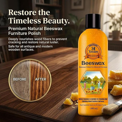 CARGEN Beeswax Furniture Wood Polish - Wood Seasoning Beeswax Oil for Wood Natural Wood Polish and Conditioner Restore A Finish 300ML.
