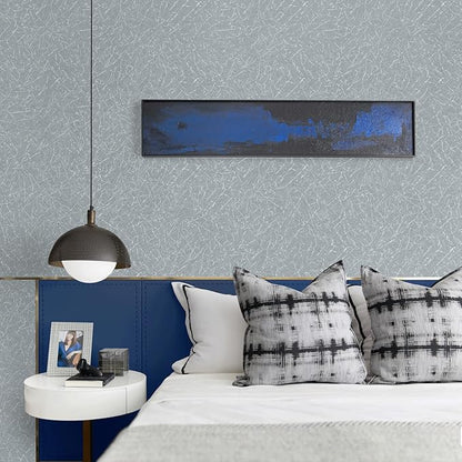 Cohoo Home Gray Peel and Stick Wallpaper Grey Silk Contact Paper for Cabinets and Drawers Silver Textured Self Adhesive Removable Wallpaper Bathroom Bedroom Waterproof Wall Covering 15.7inL 393inW