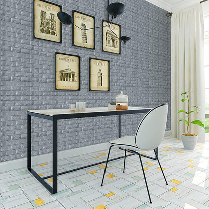 3D Wall Panels Peel and Stick 11PCS Gray Foam Brick Wallpaper for Bedroom Faux Stone Wall Panel Self-Adhesive Wallpaper (11PCS-10.65 Sq Ft, Gray)