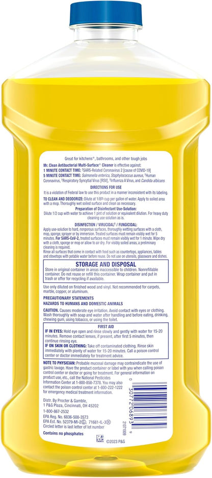 Mr. Clean All Purpose Cleaner, Floor Cleaner for Mopping, Cleaning Liquid, Lemon, 41oz