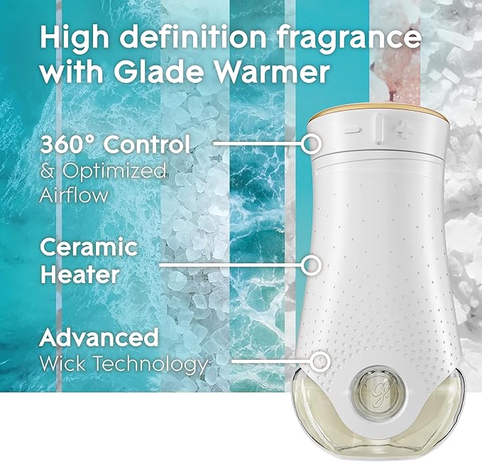 Glade PlugIns Refills Air Freshener, Scented and Essential Oils for Home and Bathroom, Sky & Sea Salt, 1.34 Fl Oz, 2 Count