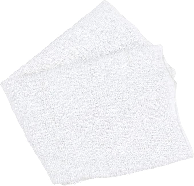 Arkwright Bar Mop Towels, Pack of 12, 100% Cotton Kitchen Dishcloths, Absorbent Quick Dry Cleaning Cloths for Restaurant, Bar and Home Kitchen, 16 x 19 in, White