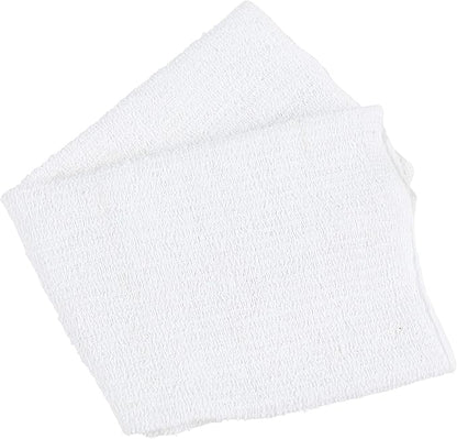Arkwright Bar Mop Towels, Pack of 12, 100% Cotton Kitchen Dishcloths, Absorbent Quick Dry Cleaning Cloths for Restaurant, Bar and Home Kitchen, 16 x 19 in, White