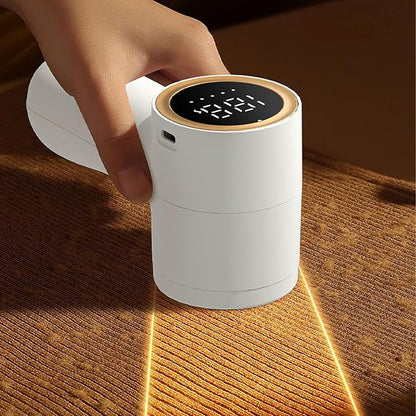Fabric Shaver, USB Rechargeable Lint Remover with 5 Speeds, 6 Leaf Blades, Portable Electric Sweater Defuzzer for Clothes Blanket and Furniture, Strong Suction