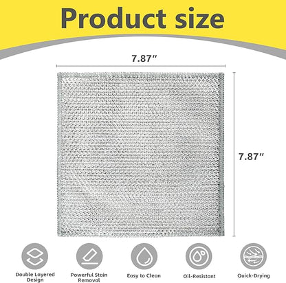 Double-Layer Wire Dishwashing Rag, Non Scratch Wire Dishcloth, Multipurpose Wire Cleaning Cloths for Dry and Wet Cleaning, Metal Dishcloth for Cookware/Sinks/Stove Tops (7.87 x 7.87inch - 10Pcs)